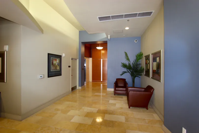 Hallway at the Diamond Terrace in Downtown San Diego