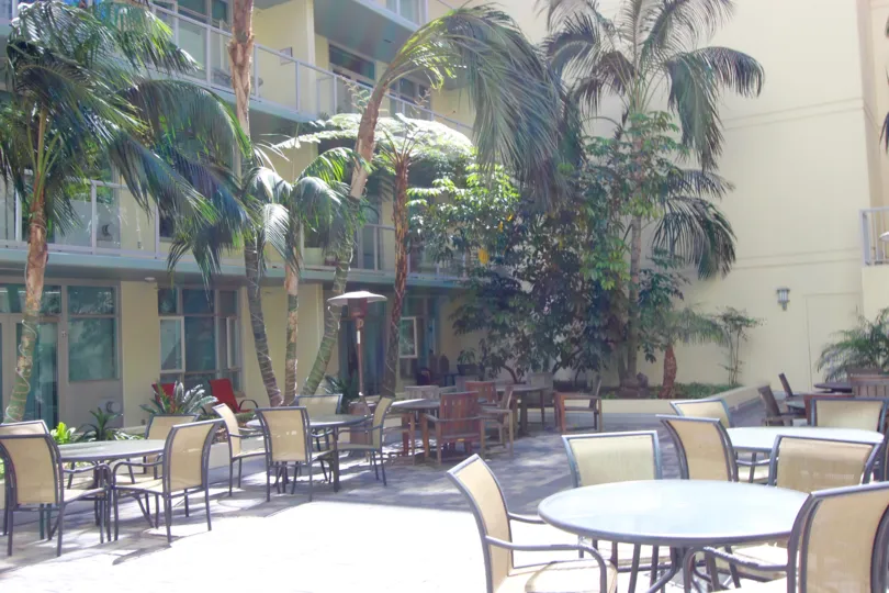 Private courtyard at Discovery in Downtown San Diego, California.