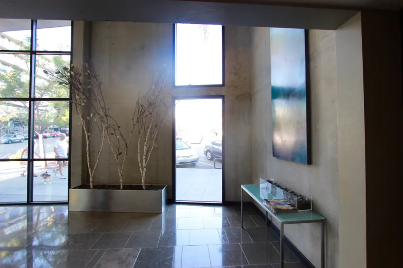 The lobby of an office building in the community of DOMA in Downtown San Diego, California.