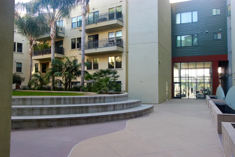 Private courtyard at DOMA in Downtown San Diego, California.