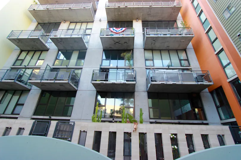Private balconies at DOMA in Downtown San Diego, California