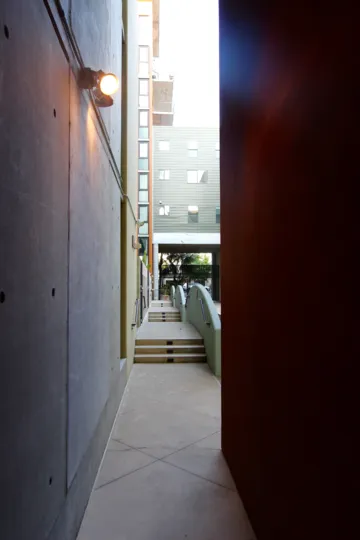 Clean stairs and walk way leading into homes in downtown San Diego