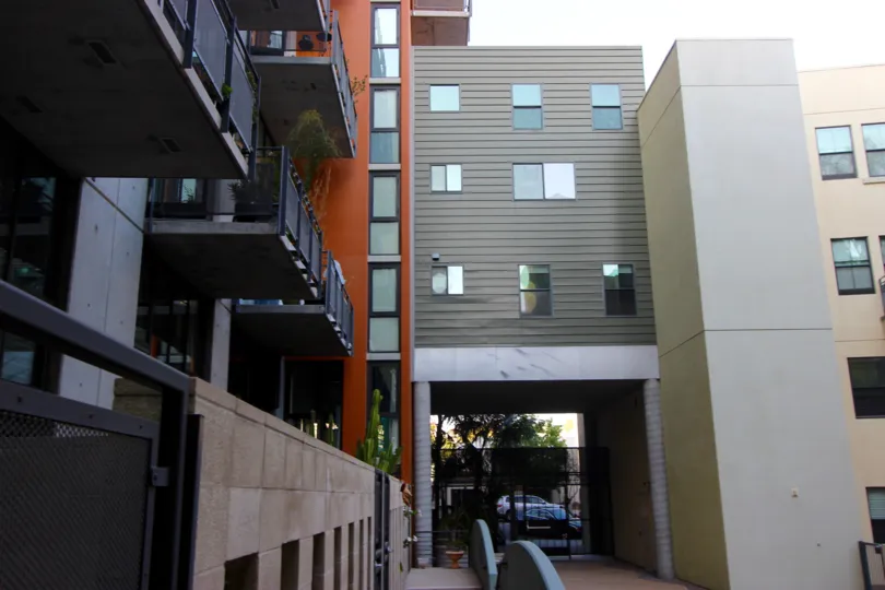 New paint on building in DOMA Downtown San Diego California