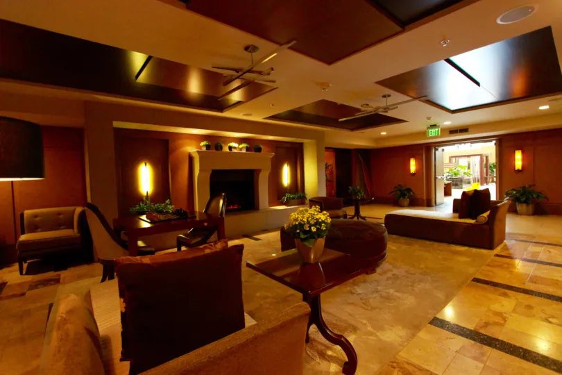 Inside view of a hotel lobby in downtown San Diego