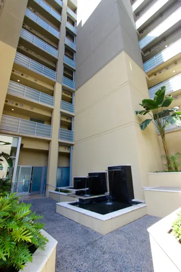 High condominium lobby inside the Element in Downtown San Diego CA