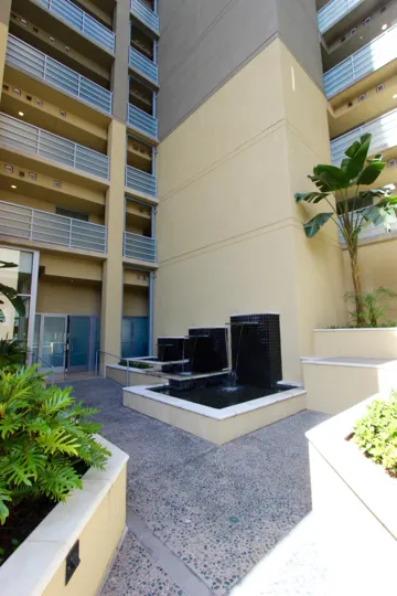 This sleek and modern building highlights the beauty of Downtown San Diego