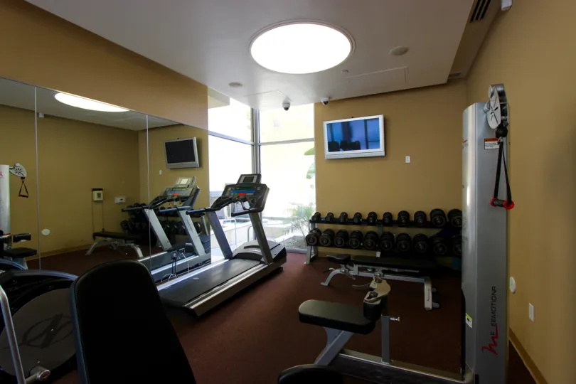 Well-appointed fitness center at Element in Downtown San Diego, California