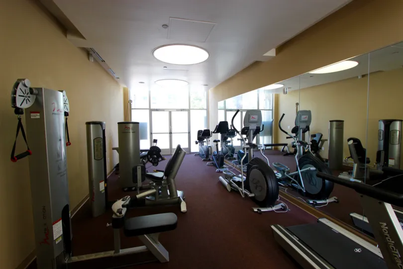 This shows like the gym which have the lot of exercising equipments and is located in the community of Element, the city of Downtown San Diego