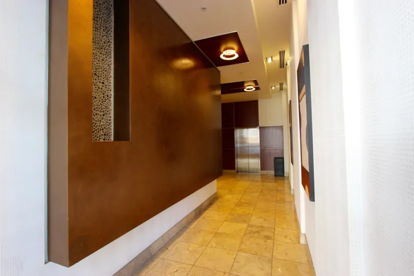 chic, modern hallway lights in the element community