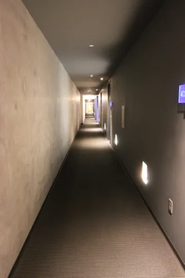 inside view of the building having lights and door numbers in Fahrenheit