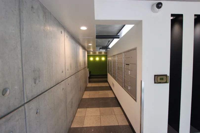 The mailbox hallways in the Fahrenheit community of Downtown San Diego CA.