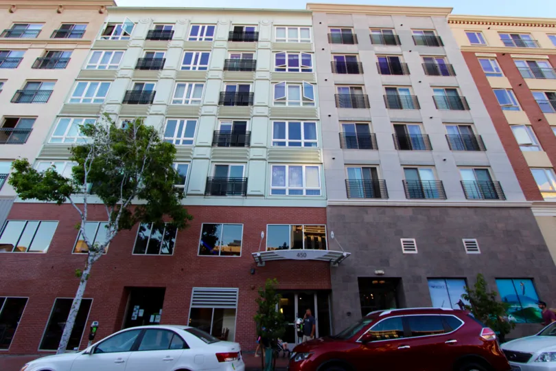 A large condo complex in the Gaslamp City Square in Downtown San Diego CA.