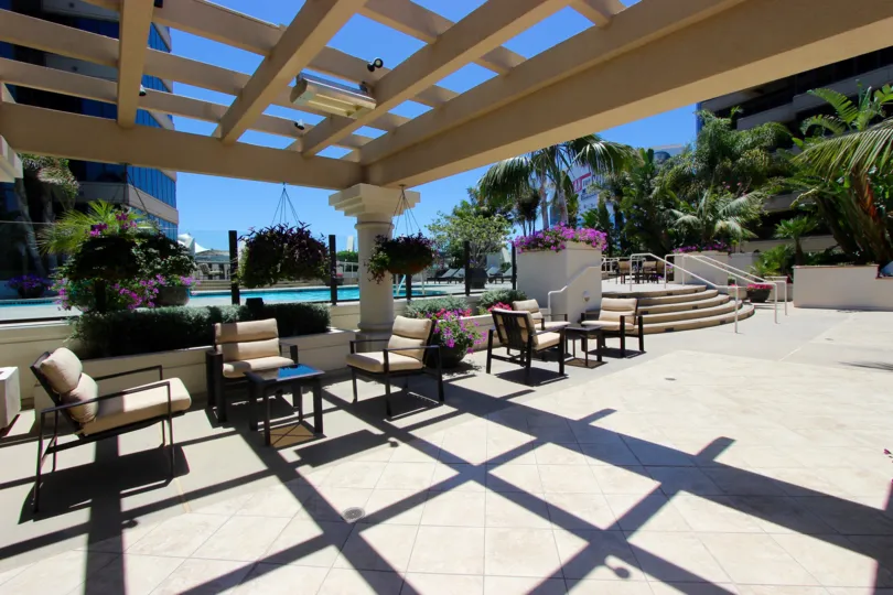 Escape to this tropical paradise area at the Harbor Club in Sunny San Diego
