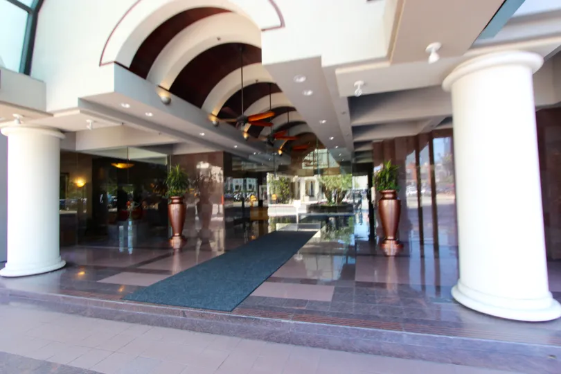 A building lobby in Harbor Club located in Downtown San Diego CA.