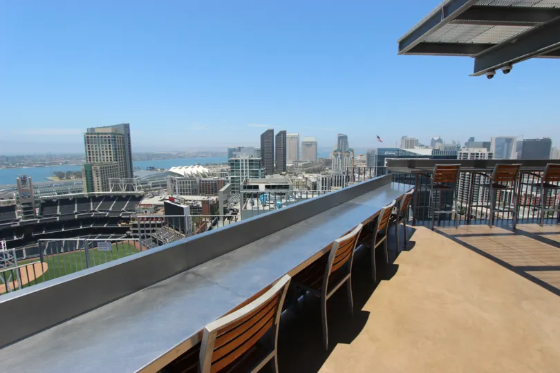 Beautiful view from restaurant seating in Icon in downtown San Diego