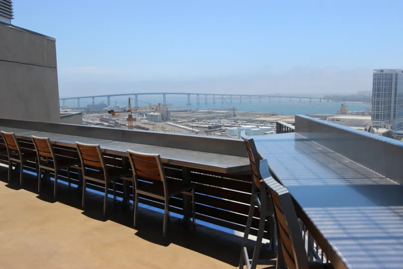 The bay beckons with the gorgeous view from the deck at Icon.