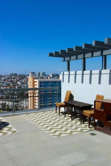 Beautiful top view in terace of the building in LA Vita