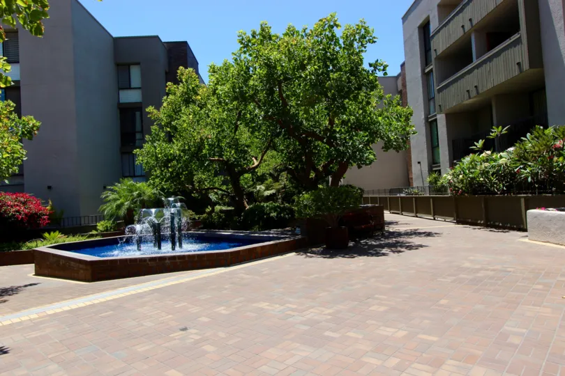 THE APARTMENT IN THE MARINA PARK WITH TREES, FLOWERS, BEAUTIFUL PLANTS, GRASSES.