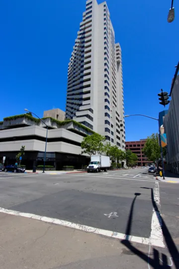 Awesome architecture Meridian building decorated with plants and trees