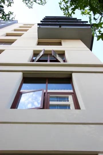 View looking up at a building in Metrome Downtown San Diego California