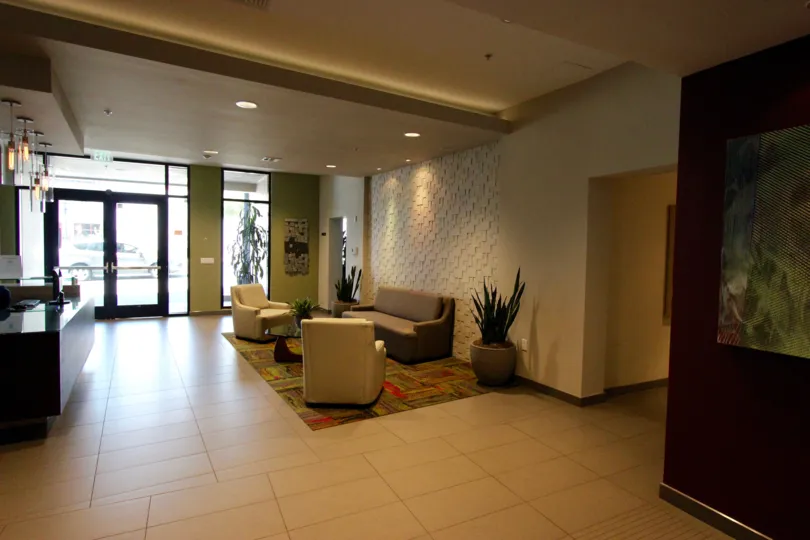 Very clean and nice lobby in Nexus Downtown San Diego California