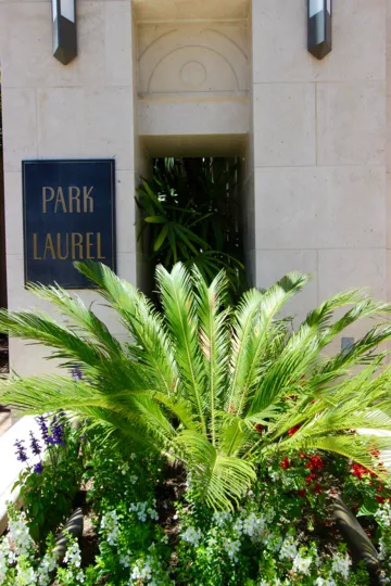 The front entrance to the Park Laurel community located in Downtown San Diego CA