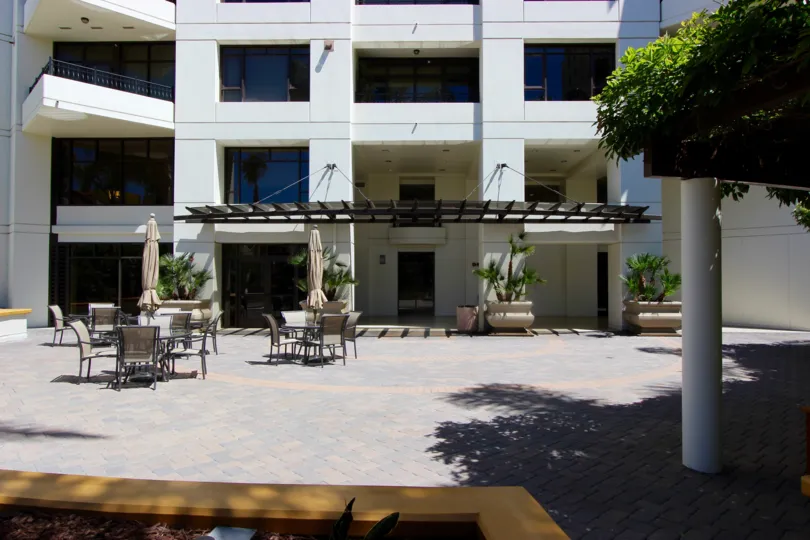 Building decorated with trees and plants in Park Place