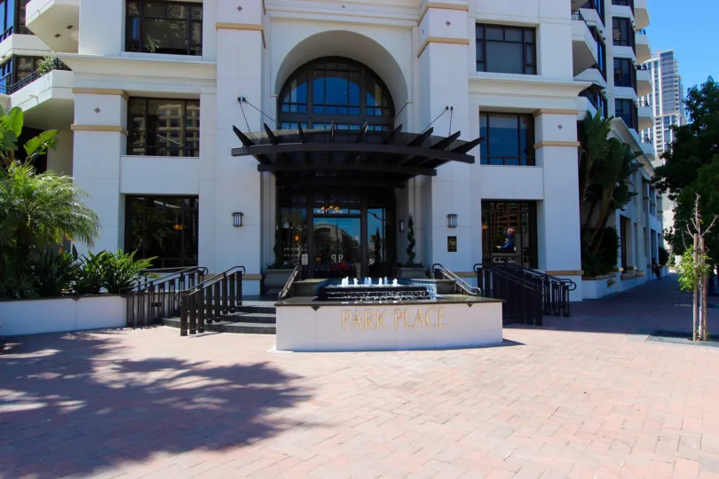 The entrance to Park Place will enchant you with the brick sidewalks and lovely features.