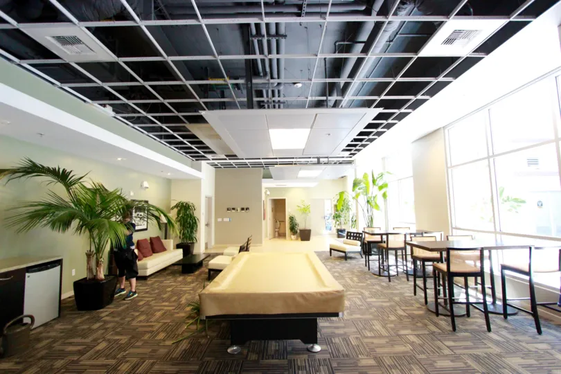 Open game room and gathering area for relaxing with friends at Park Terrace.