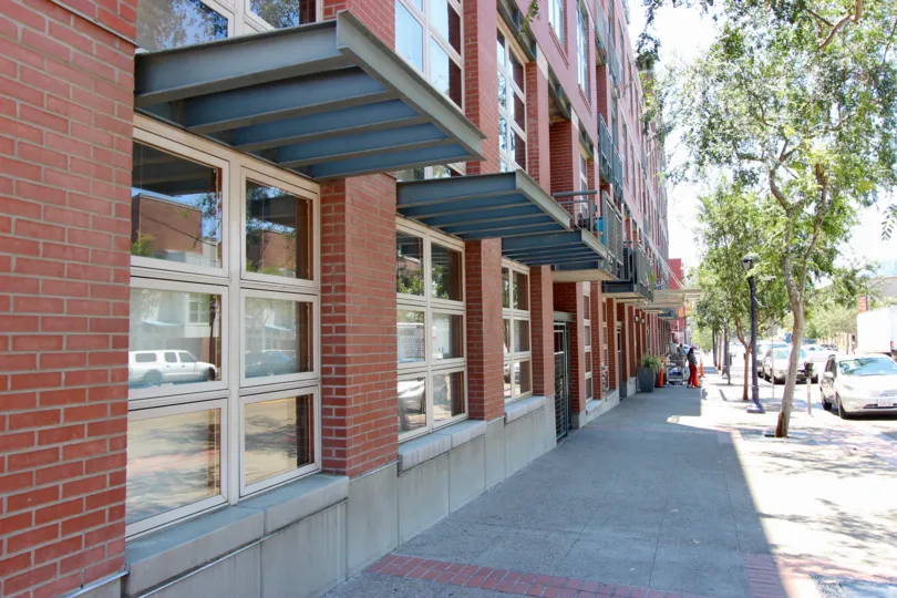The sidewalk view of the Parkloft building in Downtown San Diego CA
