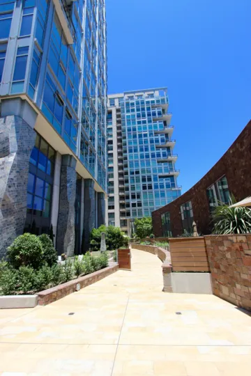 Contemporary style architecture and features with plenty of maintained gardens in Downtown San Diego