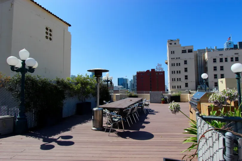 The heater on the roof at Samuel Fox Lofts