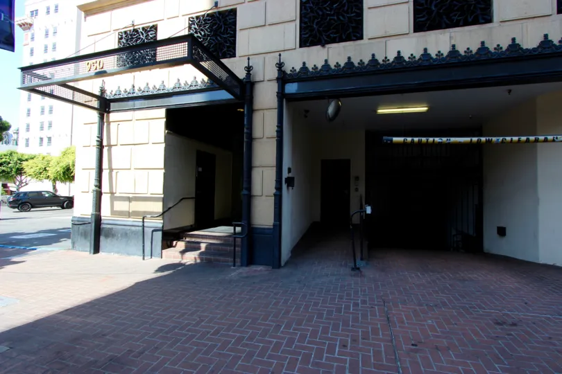 The parking for Samuel Fox Lofts