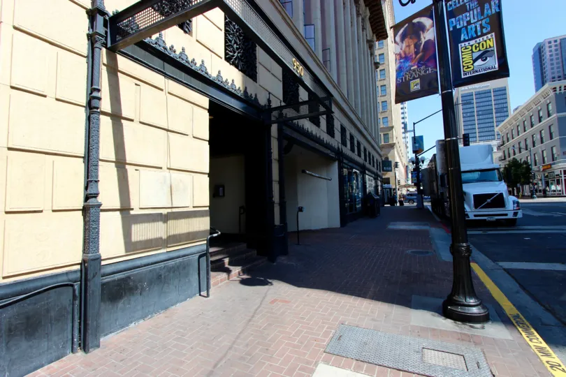 The street lamp in front of Samuel Fox Lofts