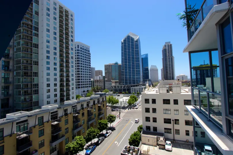 Street view from top angle showing buildings in Sapphire Tower