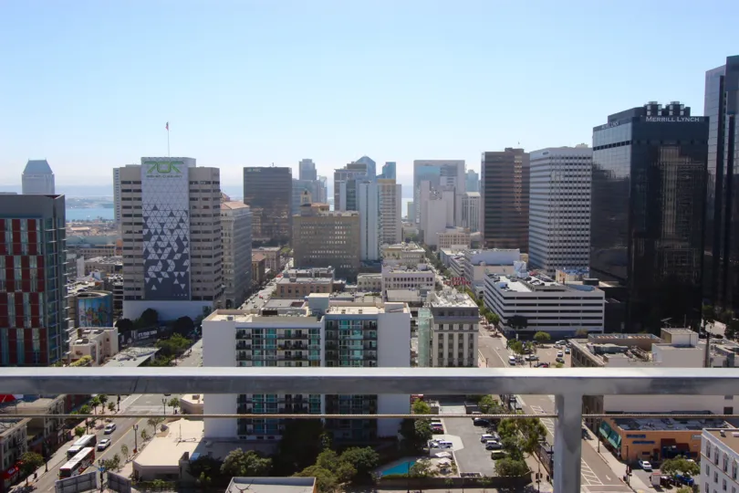 Sky-rise view of the Smart Corner in Downtown San Diego
