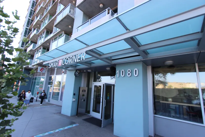 an apartment complex named Smart Corner in downtown San Diego