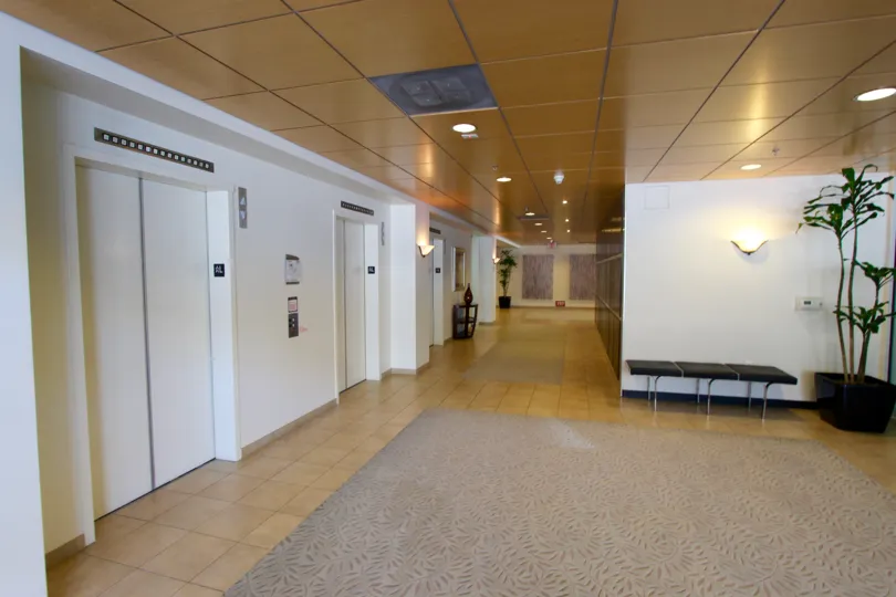 immaculate lobby of Solara Lofts in Downtown San Diego, Ca