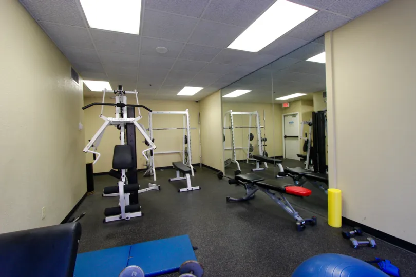 Exercise equipment at the gym in Symphony Terrace in downtown San Diego, CA