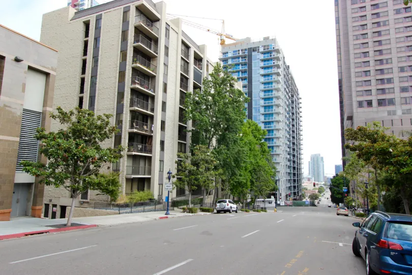 Street view of Symphony Terrace in Downtown San Diego, California