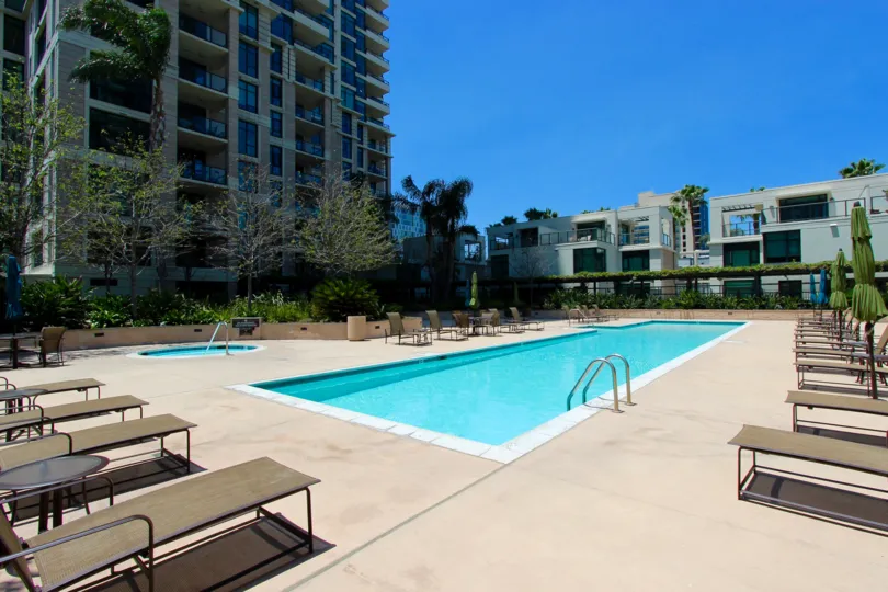 A sunny day at the pool at The Grande in Downtown San Diego