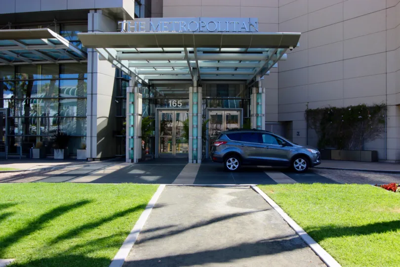 This sleek and modern building highlights the beauty of Downtown San Diego