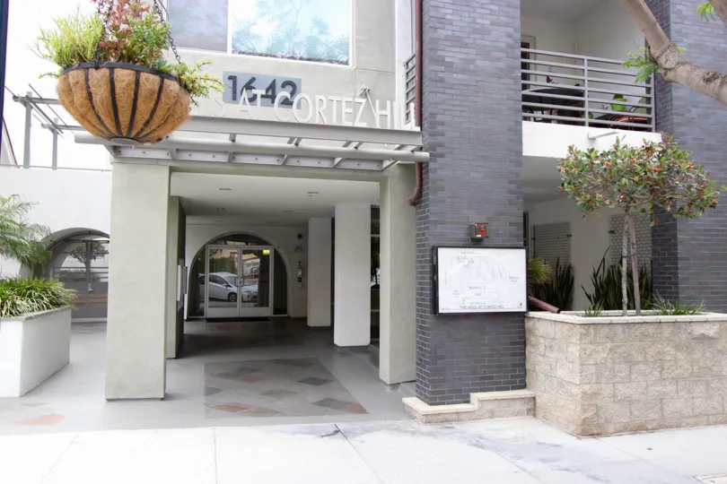 awesome decorated front view of the building in The Mills at Cortez Hill