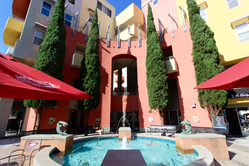A colorful building in the Village Walk located in Downtown San Diego CA.