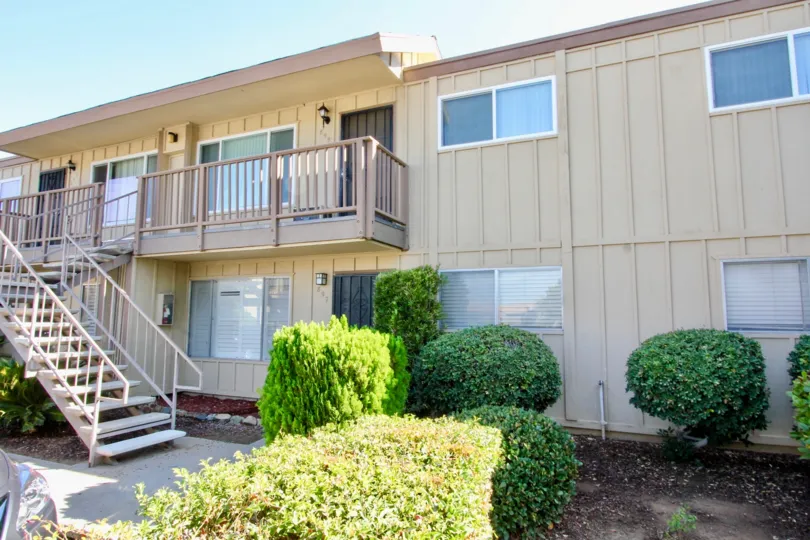 Apartment complex on a sunny day at Kings Mark in El Cajon, CA