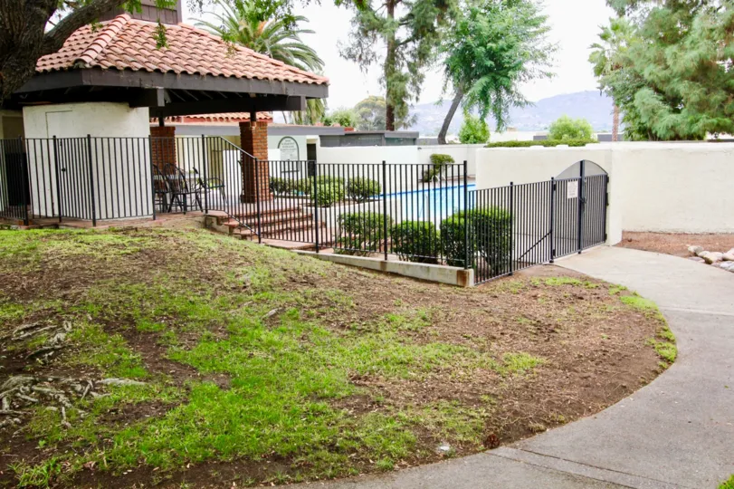 Pool with security fence at Lakeridge Park in El Cajon California