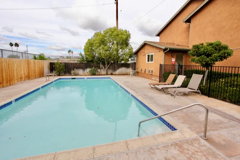 Beautiful swimming pool for the residents of Maple Park Villas, El Cajon, California