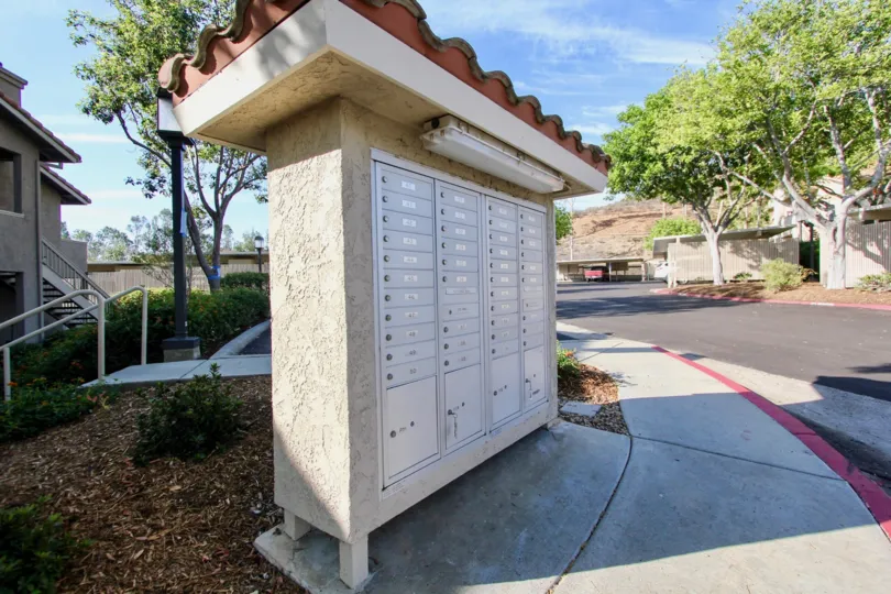 Community mail box wall at Mirasol in El Cajon California