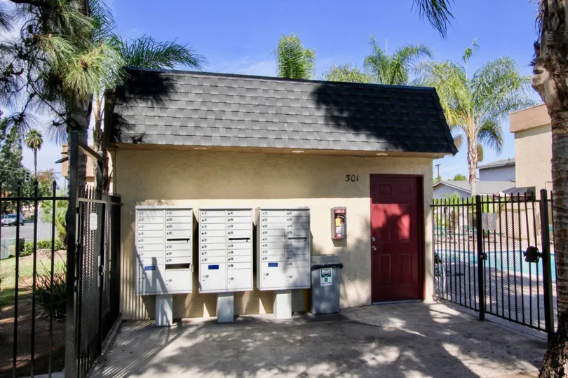 Mailboxes in front of a house in Mollison Estates on a sunny day in the city of El Cajon of California