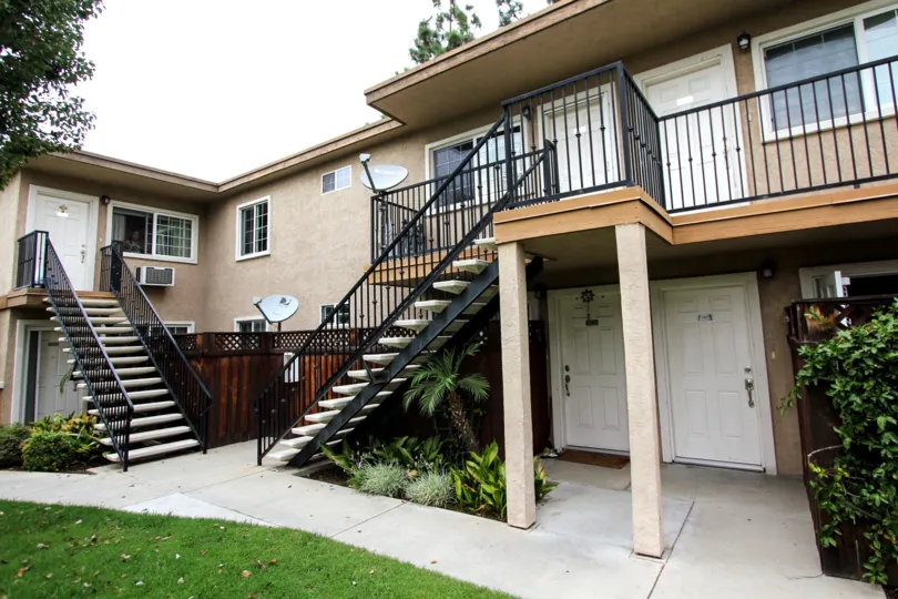 An outdoor staircase leading up to the apartment at 60 S Mollison